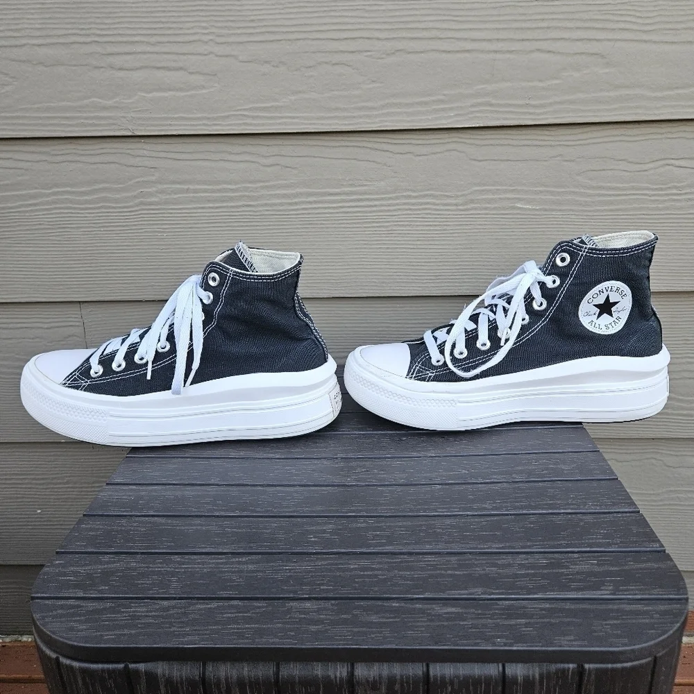 CONVERSE Chuck Taylor All Star Move Hi Black 568497C Chunky Platform Women's 9 - Picture 10 of 16